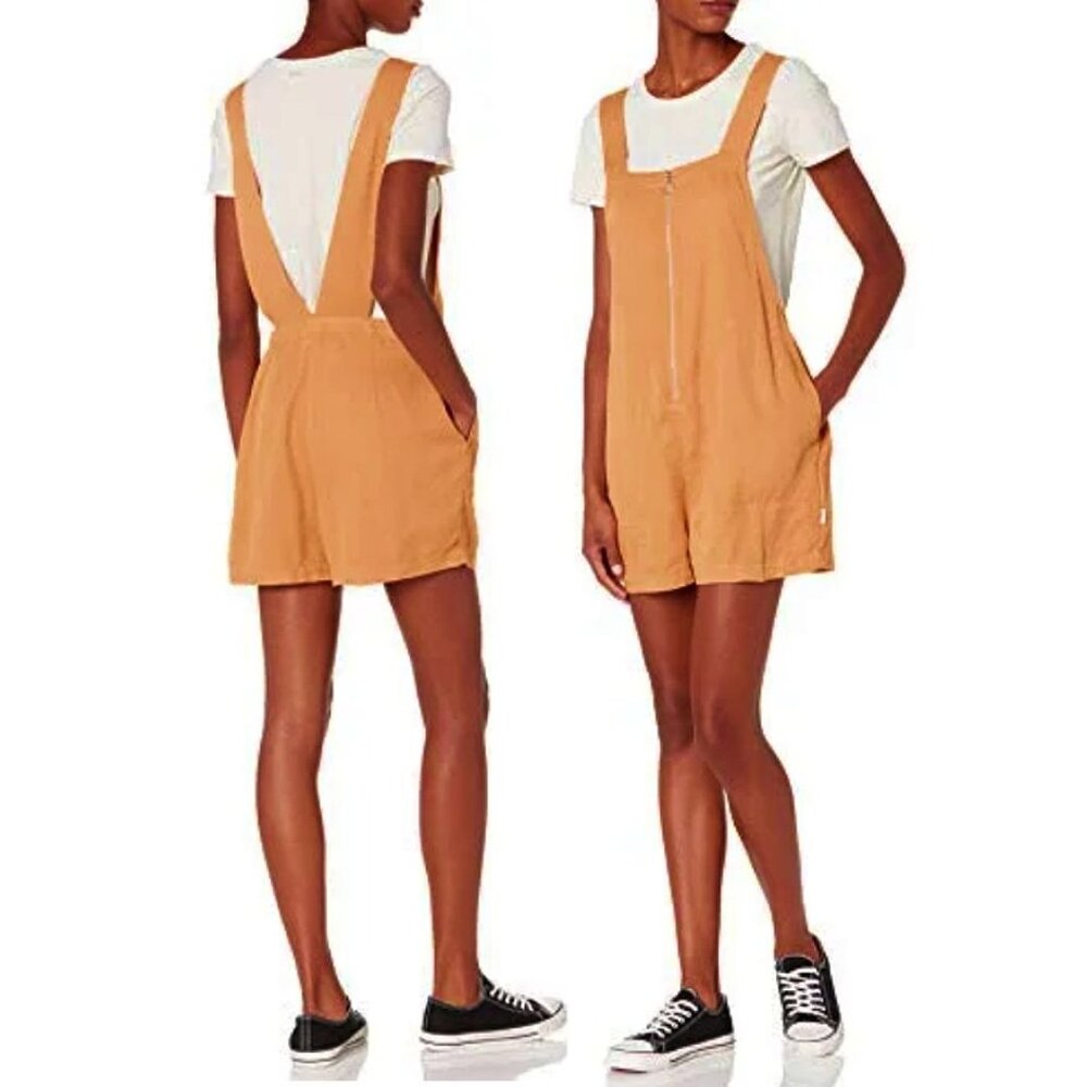 RVCA Sleeveless Woven Twill Dakota Loose Leg Short Romper Large/Size 12 NWT